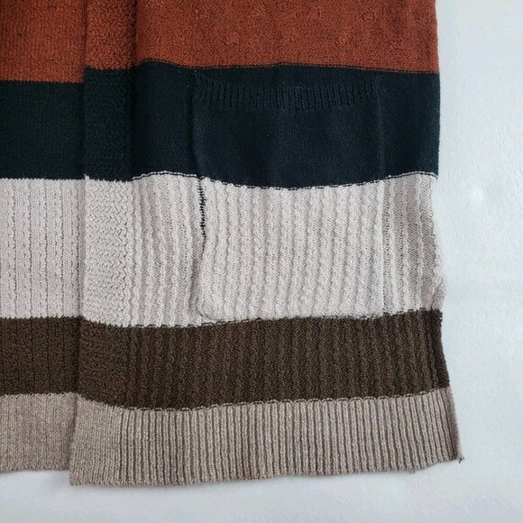 Bohme Striped Duster Cardigan Sweater Womens Medium/Large Brown Open Front NEW - Picture 4 of 10